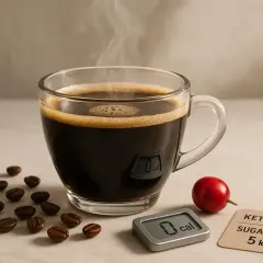 Un fumante caffè americano, ideale per la dieta keto, con indicazione 0 kcal. Scopri i caffè americano benefici per il tuo benessere.