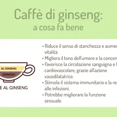 Caffè al ginseng: benefici per vitalità, concentrazione e circolazione. Le calorie sono minime, ma i vantaggi tanti.