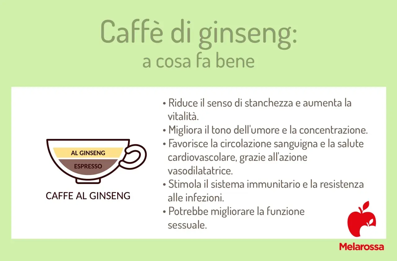 Caffè al ginseng: benefici per vitalità, concentrazione e circolazione. Le calorie sono minime, ma i vantaggi tanti.