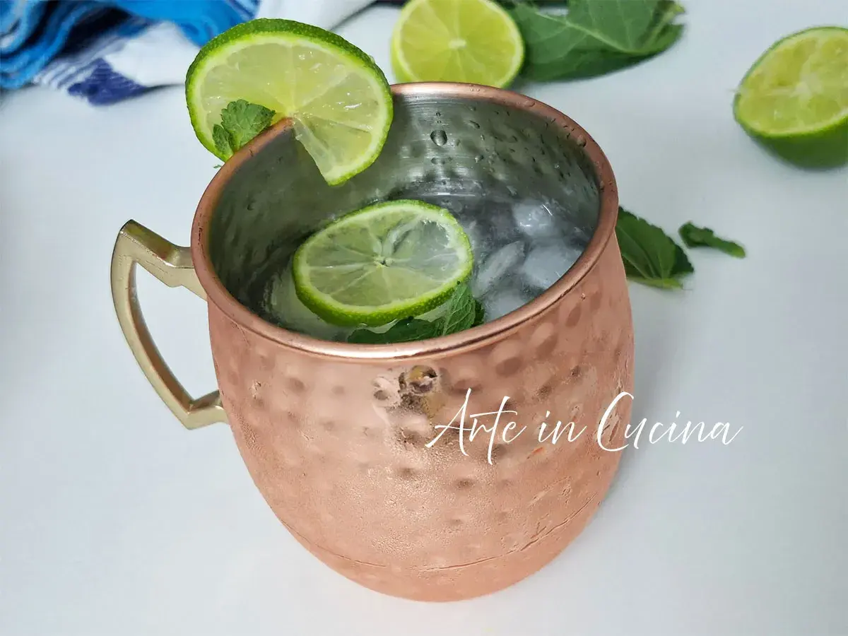Moscow Mule in rame con lime e menta, un classico rinfrescante. Scopri le moscow mule varianti!