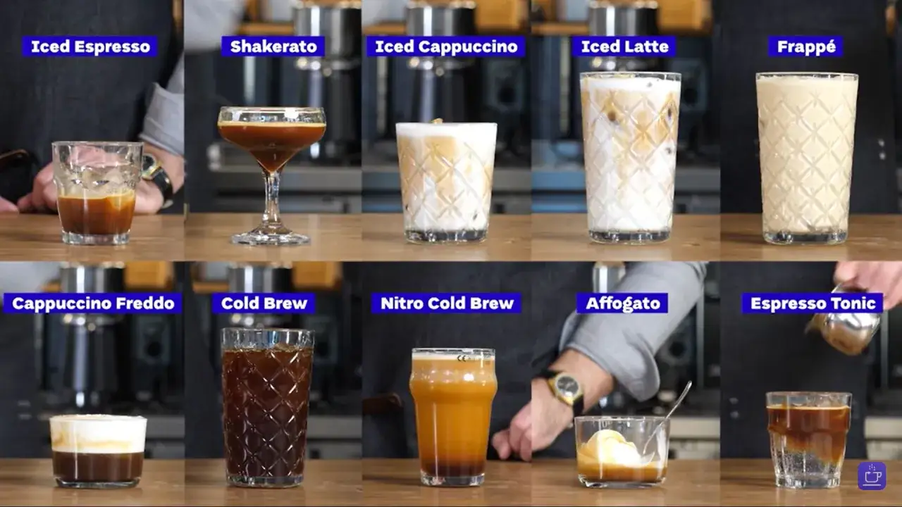 Dieci caff&egrave; freddi, dal classico cold brew all'espresso tonic, perfetti per una pausa rinfrescante.